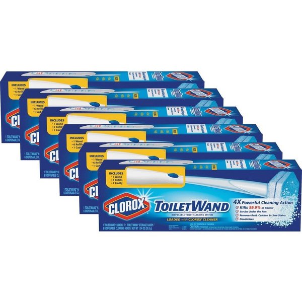 Clorox ToiletWand Disposable Toilet Cleaning System, Blue/White, 6 PK CLO03191CT